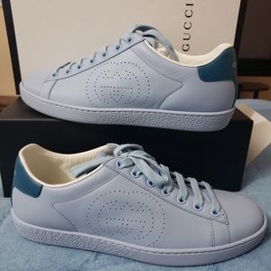 Gucci Interlocking G Perforated Ace Sneakers, 7.5, NIB